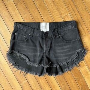 ONE TEASPOON Black Bonita Low Waist Denim Shorts size 27